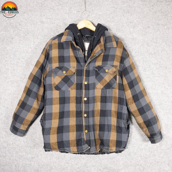 North Crest Other - North Crest Shacket Multicolor Black Plaid Hooded Jacket Cabincore Men's Size M